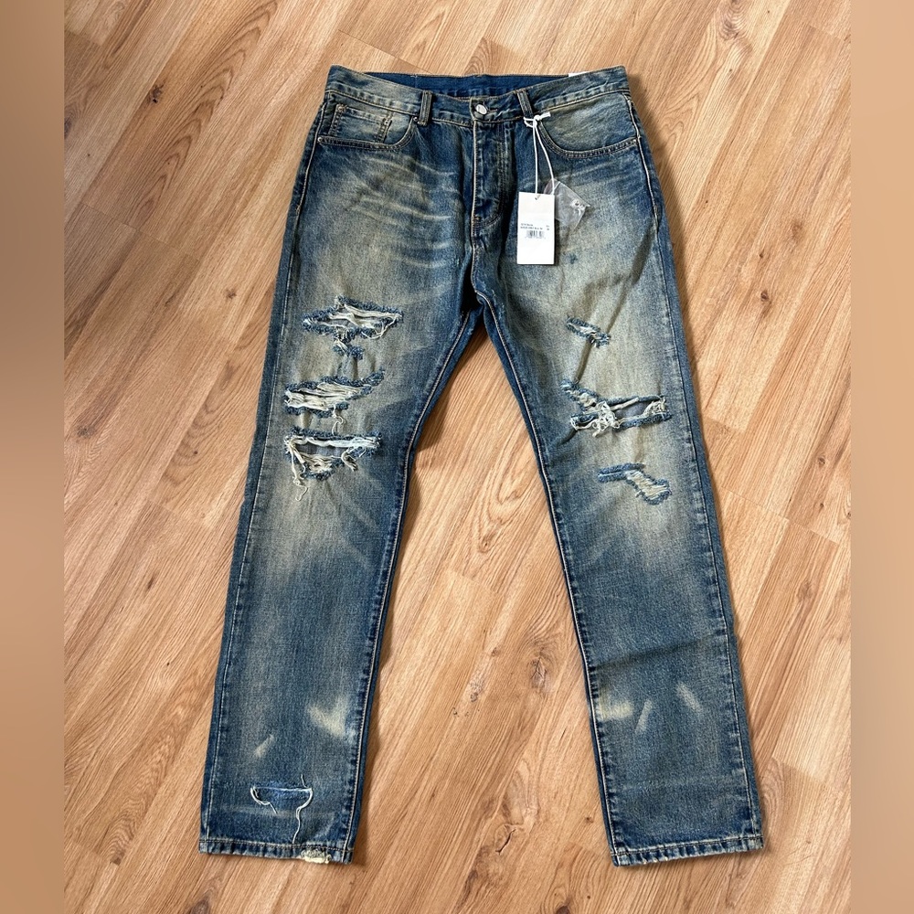 Mnml Blue Ripped Jeans